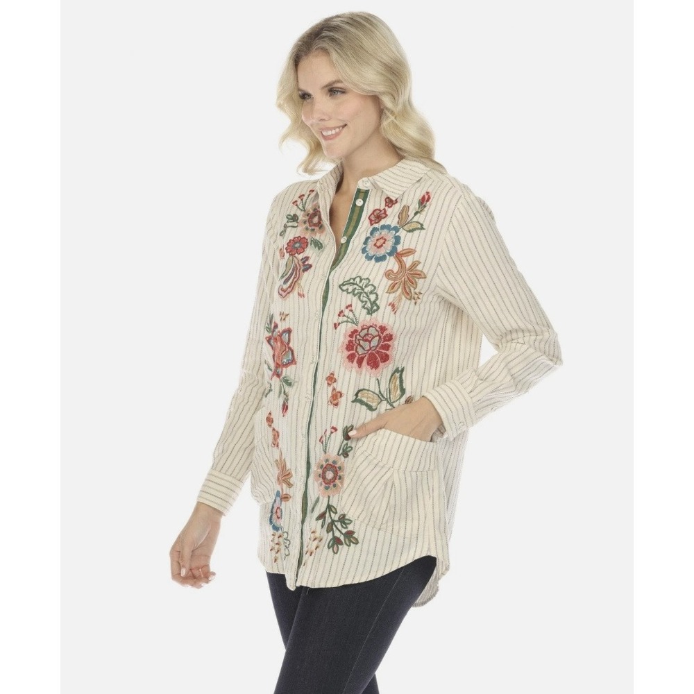 Johnny Was - Messine Painters Smock Tunic Shirt Size S